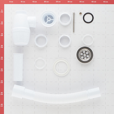 Сифон для раковины и мойки Wirquin Pro 1 1/2х40 мм с выпуском d70 мм с соединением 40/50 мм (30718026)