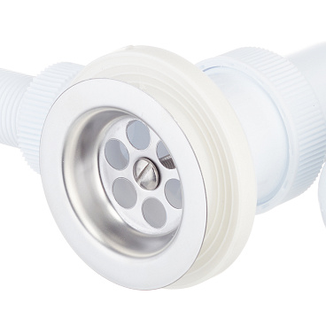 Сифон для ванны Wirquin Pro 1 1/2х40 мм регулируемый с выпуском d70 мм с переливом с соединением 40/50 мм (30718061)