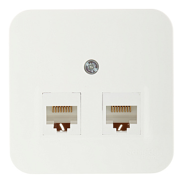 Розетка компьютерная Systeme Electric Blanca накладная молочная 2хRJ45 (BLNIA045452)