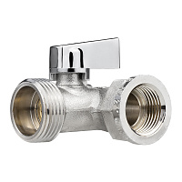 Кран шаровой латунный MPF 1/2 ВР(г) х 3/4 НР(ш) х 1/2 НР(ш) к бытовой технике хром мини трехходовой ГОСТ Р 59553-2021 (ИС.081197)