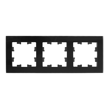 Рамка Systeme Electric AtlasDesign Nature трехместная черная (ATN321003)