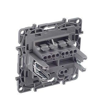 Переключатель Legrand Etika двухклавишный встраиваемый антрацит (672612)