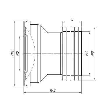 Труба фановая АНИ пласт d110 мм пластиковая переходная для унитаза (W1218)