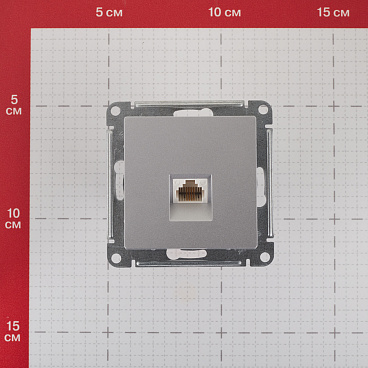 Розетка телефонная Systeme Electric AtlasDesign встраиваемая алюминий RJ11 (ATN000381)