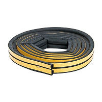 Уплотнитель для окон и дверей 14х12 мм 6 м (3+3 м) D профиль самоклеящийся черный