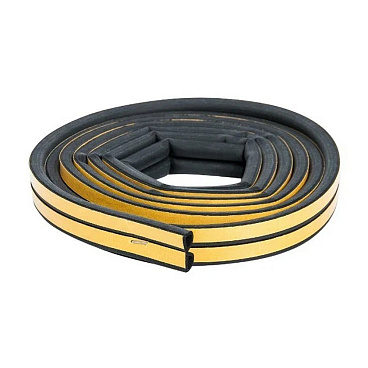 Уплотнитель для окон и дверей 14х12 мм 6 м (3+3 м) D профиль самоклеящийся черный