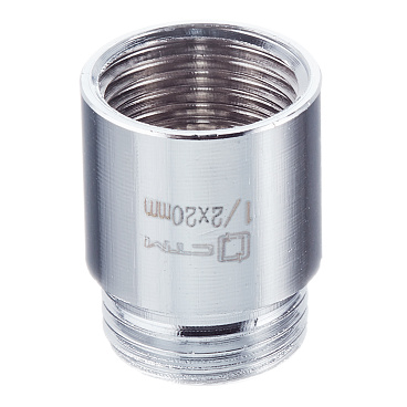 Удлинитель 20 мм х 1/2 ВР(г) х 1/2 НР(ш) латунный