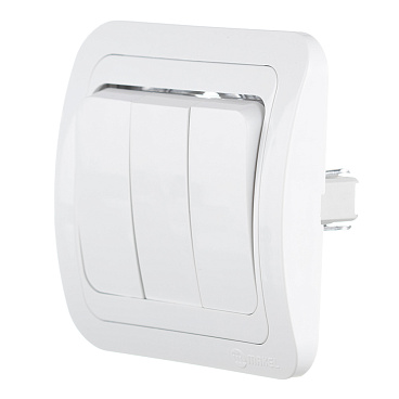 Выключатель Makel Mimoza трехклавишный встраиваемый белый (12092)