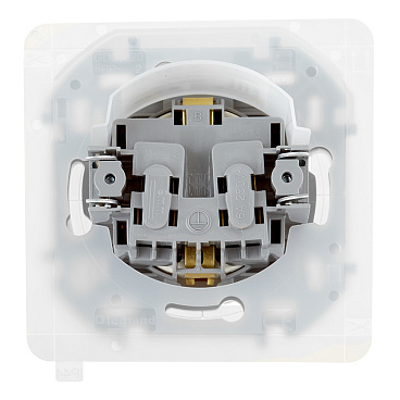 Розетка Legrand Inspiria встраиваемая слоновая кость со шторками с крышкой (673741)