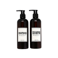 Набор дозаторов для шампуня и кондиционера See You Home Sweet Home пластик белый/коричневый