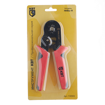 Пресс-клещи КВТ ПКВш-6 для обжима втулочных наконечников 0,25-6 кв.мм (74593)