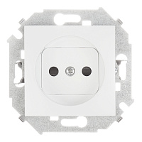 Розетка Simon 15 встраиваемая белая со шторками (1591444-030)
