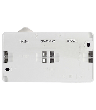 Блок выключатель и розетка Systeme Electric Этюд двухклавишный накладной белый (BPA16-242B)