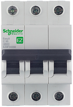 Автоматический выключатель модульный Schneider Electric Easy9 3P 50А тип C 4,5 кА 400 В (EZ9F34350)