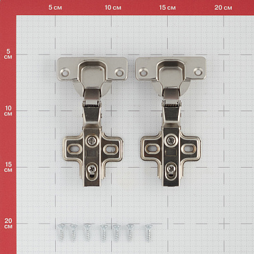 Петля мебельная Click 110° полунакладная с ответной планкой и доводчиком (2 шт.)