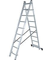 Лестница алюминиевая трансформер двухсекционная 9 ступеней Новая высота бытовая