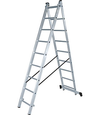Лестница алюминиевая трансформер двухсекционная 9 ступеней Новая высота бытовая