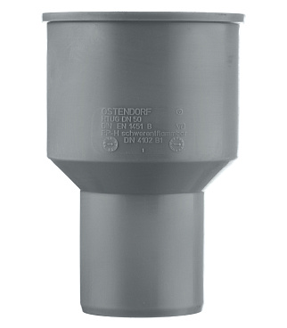 Переходник Ostendorf HTUG d50х73 мм пластиковый на чугун с сальником для внутренней канализации (112820)