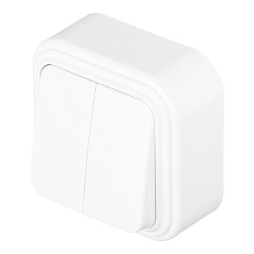 Выключатель Svet двухклавишный накладной белый (0603-00101)