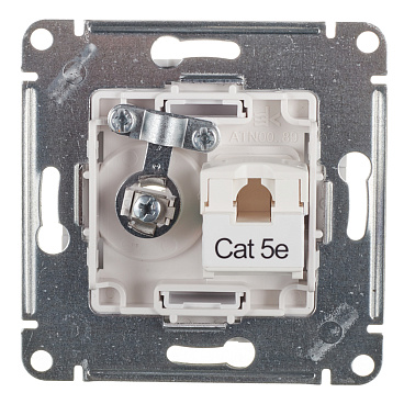 Розетка телевизионная/ компьютерная Systeme Electric AtlasDesign встраиваемая белая TV/ RJ45 (ATN000189)