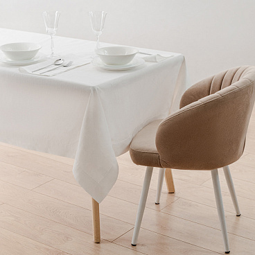 Скатерть Rusby 145х240 см полулен белая