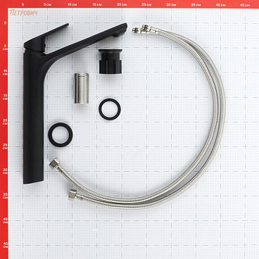 Смеситель для раковины высокий Corsa Deco KX однорычажный черный (FBKXLB)