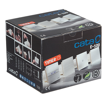 Вентилятор осевой Cata E-100 GT с таймером d100 мм белый