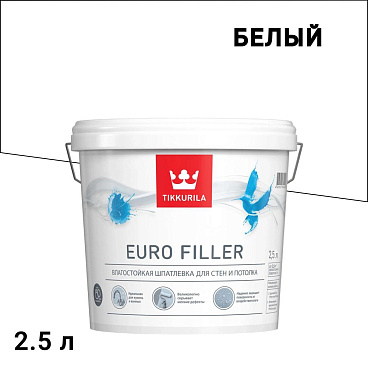 Шпатлевка Tikkurila/Tikkivala Euro Filler влагостойкая 2,5 л