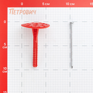 Дюбель для теплоизоляции Tech-Krep 10х90 мм металлический гвоздь (100 шт.)