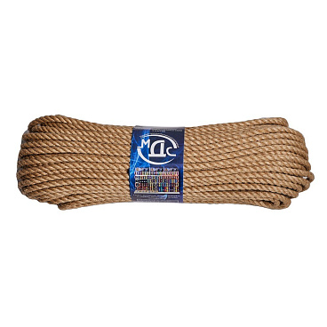 Канат крученый джутовый 3 пряди d8 мм 50 м МДС