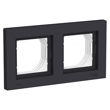 Рамка Systeme Electric AtlasDesign Aqua двухместная карбон (ATN441002)