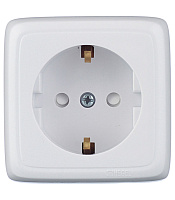 Розетка Hegel Alfa накладная белая со шторками (РА16-114)