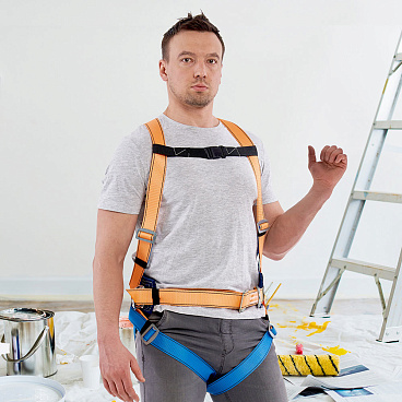 Страховочная система Окапром УСП-2Ж лента оранжевая/синяя (0021)