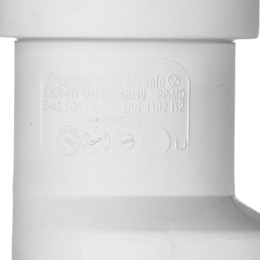 Переходник Ostendorf SKRHT d58х40 мм пластиковый эксцентрический бесшумный для внутренней канализации (332750)