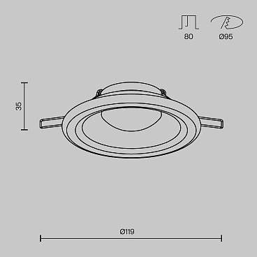 Встраиваемый светильник Technical DL097-GU10-W