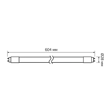 Лампа светодиодная Gauss Elementary G13 T8 12 Вт 6500К холодный свет 180-240 В трубка 600 мм (93032)