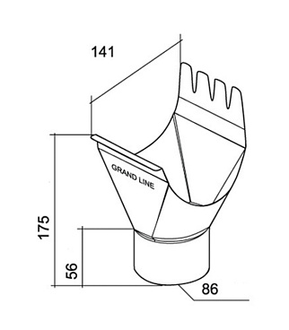 Воронка желоба Grand Line металлическая d125-90 мм коричневая RAL 8017