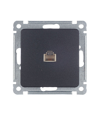 Розетка телефонная Hegel Master встраиваемая черная RJ11 (РСТ-400-08)