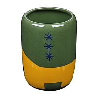 Стакан для ванной Moroshka Kira настольный керамика зеленый/белый/оранжевый (945-312-02)