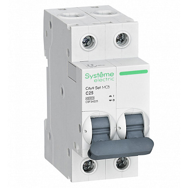 Автоматический выключатель модульный Systeme Electric City9 Set 2P 25А тип C 4,5 кА 230 В (C9F34225)
