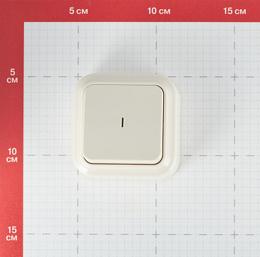 Выключатель Svet одноклавишный накладной бежевый с подсветкой (SV1001-0002)