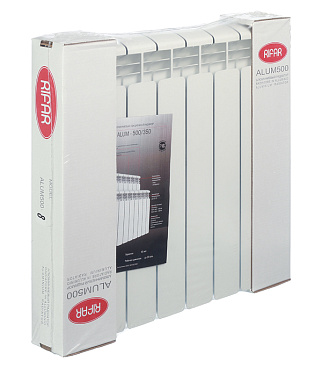 Радиатор алюминиевый Rifar Alum 500 мм 8 секций 1" боковое подключение белый