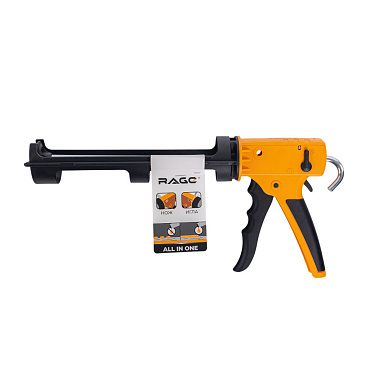 Пистолет для клеев и герметиков пластиковый скелетный усиленный 310 мл Rage (705005)