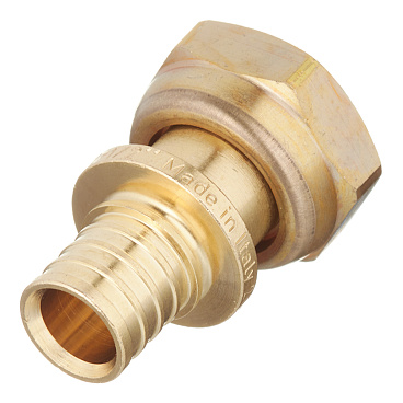 Соединитель прямой Stout 16 мм х 1/2 ВР(г) с накидной гайкой латунный (SFA-0019-001612)