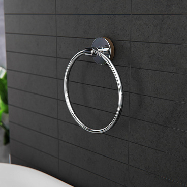 Полотенцедержатель кольцо Fora Lord d155 мм на шуруп нержавеющая сталь хром (FOR-LORD011CR/2637)