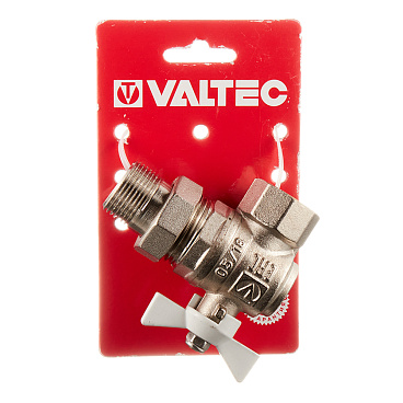 Кран шаровой латунный Valtec Base 3/4 ВР(г) х 3/4 НР(ш) бабочка с полусгоном угловой (VT.228.NW.05)