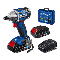 Гайковерт ударный аккумуляторный бесщеточный Зубр GB-250 20 В 2 Ач Li-Ion 2 АКБ и ЗУ (GB-250-22)