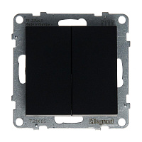 Выключатель Legrand Suno двухклавишный встраиваемый антрацит (721405)