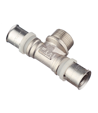 Тройник VALTEC (VTm.233.N.200520) 20(пресс) х 3/4 НР(ш) х 20(пресс)