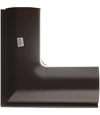 Угол желоба Grand Line металлический внешний d125 мм 90° коричневый RAL 8017